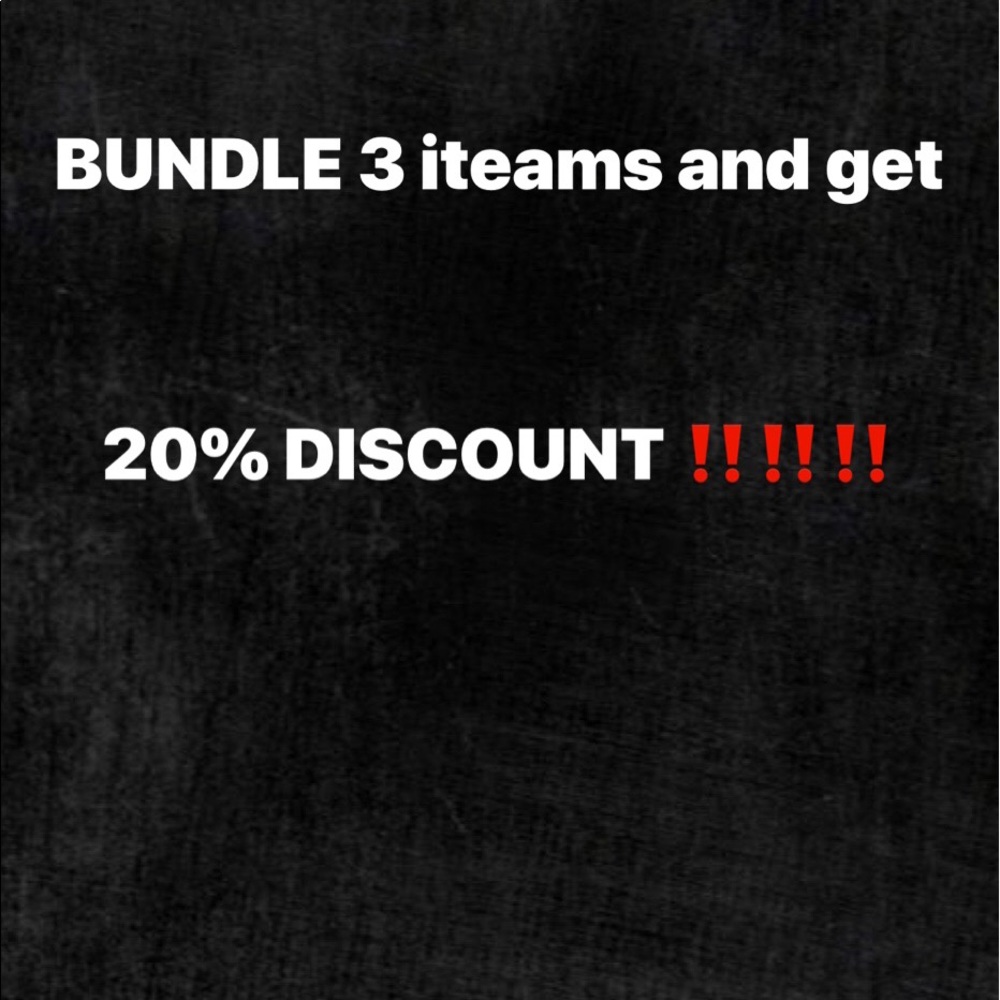 Bundle 3 items get 20% off ‼️‼️‼️‼️❤️😊
